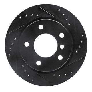 R1 96-05 BMW 320I (USA/Canada) Rear Right Drilled & Slotted Black Brake Rotor