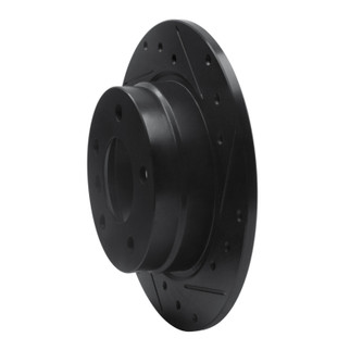 R1 91-99 BMW 323I Rear Right Drilled & Slotted Black Brake Rotor