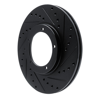 R1 67-88 Porsche 911 Front Right Drilled & Slotted Black Brake Rotor