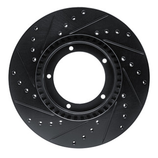 R1 67-88 Porsche 911 Front Right Drilled & Slotted Black Brake Rotor