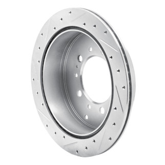 R1 17-21 Toyota Land Cruiser Rear Right Drilled & Slotted Silver Brake Rotor