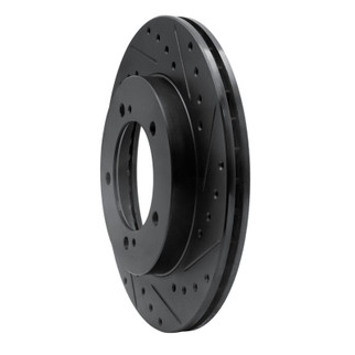 R1 96-98 Suzuki Sidekick Front Right Drilled & Slotted Black Brake Rotor