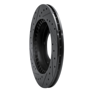 R1 96-98 Suzuki Sidekick Front Right Drilled & Slotted Black Brake Rotor