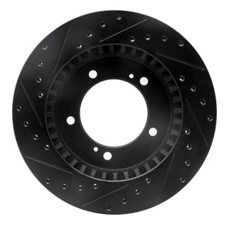 R1 96-98 Suzuki Sidekick Front Right Drilled & Slotted Black Brake Rotor