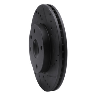 R1 04-10 Chevrolet Epica (USA/Canada) Front Right Drilled & Slotted Black Brake Rotor