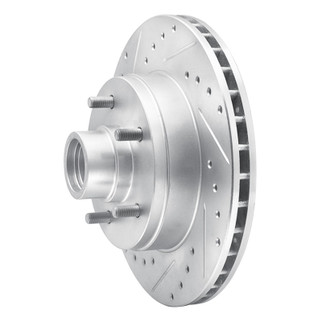 R1 1991-1996 Buick Roadmaster Front Left Drilled & Slotted Silver Brake Rotor