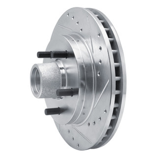 R1 1992-2002 Chevrolet Express 1500 Front Right Drilled & Slotted Silver Brake Rotor