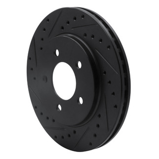 R1 91-02 Chrysler Grand Voyager Front Left Drilled & Slotted Black Brake Rotor