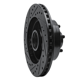R1 91-96 Dodge Dakota RWD Front Right Drilled & Slotted Black Brake Rotor