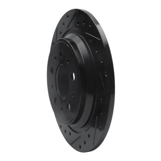 R1 98-00 Volvo S70 Rear Left Drilled & Slotted Black Brake Rotor