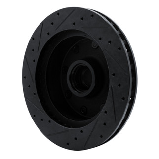 R1 78-97 Dodge B200 / B200 Van / B250 Front Right Drilled & Slotted Black Brake Rotor