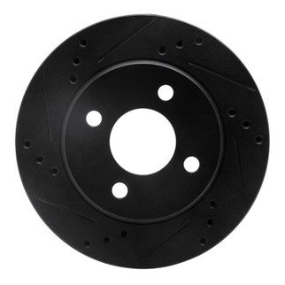 R1 95-96 Dodge Neon (USA/Canada) Front Left Drilled & Slotted Black Brake Rotor