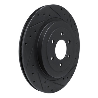 R1 92-02 Dodge Viper Rear Right Drilled & Slotted Black Brake Rotor