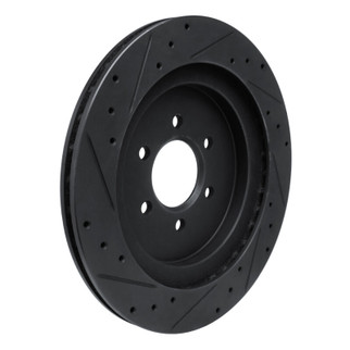 R1 92-02 Dodge Viper Rear Right Drilled & Slotted Black Brake Rotor