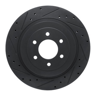 R1 92-02 Dodge Viper Rear Left Drilled & Slotted Black Brake Rotor