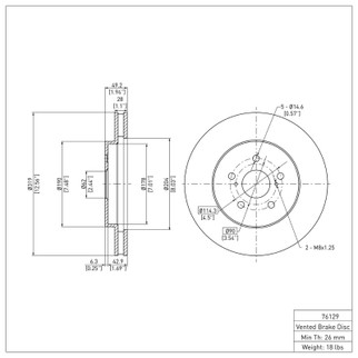 DFC 04-09 Lexus RX330 Front Brake Rotor