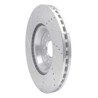 R1 2012-2025 Audi TTS Quattro Front Right Drilled & Slotted Silver Brake Rotor