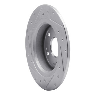 R1 05-17 Honda Accord Rear Right Drilled & Slotted Silver Brake Rotor