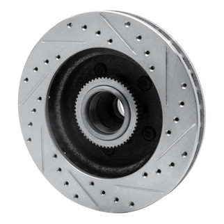 R1 1992-2002 Chevrolet C1500 Front Left Drilled & Slotted Silver Brake Rotor