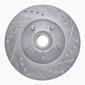 R1 1973-1989 Chrysler CORDOBA Front Right Drilled & Slotted Silver Brake Rotor
