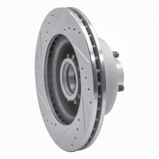 R1 1973-1989 Chrysler CORDOBA Front Right Drilled & Slotted Silver Brake Rotor