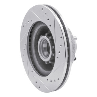 R1 1973-1989 Chrysler New Yorker Front Left Drilled & Slotted Silver Brake Rotor