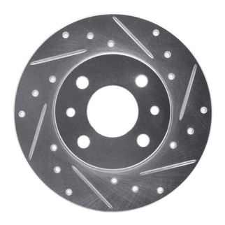 R1 2009-2019 Fiat 500 (Mexico) Rear Right Drilled & Slotted Silver Brake Rotor