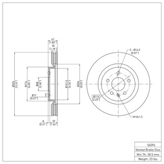 DFC 11-19 Ford Taurus (Excl SHO) Front Brake Rotor