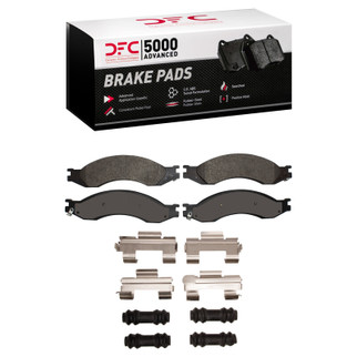DFC 03-10 Chevrolet C5500 Kodiak Rear/Front 5000 Advanced Semi Metallic Brake Pads and Hardware Kit