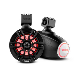 DS18 Tower Speakers 6.5in 100 Watts RMS w/ RGB LED Lights Red
