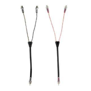 DS18 Level 3 RCA Wire Y Connector 1 Male to 2 Female Black + Red Kit