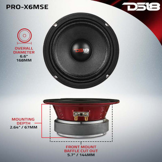 DS18 6.5in 250 Watts RMS 8 ohm Mid-Range Loudspeaker Sealed Back