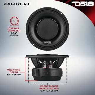 DS18 6.5in 225 Watts RMS 4 ohm Mid-Range Loudspeaker w/ Water Resistant Cone