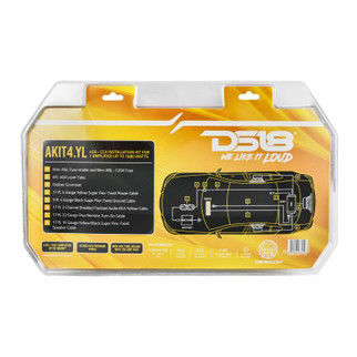 DS18 4-GA Amplifier Install Kit Advance- Yellow
