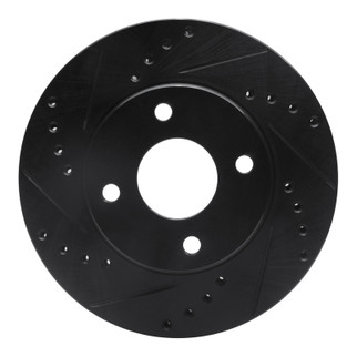 R1 1995-2004 Ford CONTOUR Front Left Drilled & Slotted Black Brake Rotor