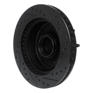R1 1986-1994 Ford F-250 2WD (Excl Super Duty) Front Left Drilled & Slotted Black Brake Rotor