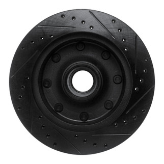 R1 1986-1994 Ford F-250 2WD (Excl Super Duty) Front Left Drilled & Slotted Black Brake Rotor