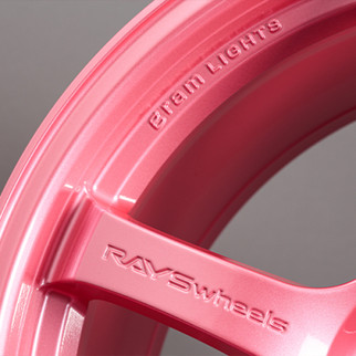 Gram Lights 57DR 18x9.5 +38 5x100 Sakura Pink Wheel (w/ Center Cap & No. 21 BK Air Valve)