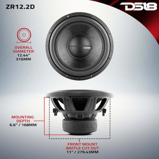 DS18 12in 750 Watts RMS 2 ohm DVC ZR Subwoofer