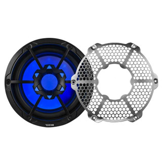 DS18 Subwoofer & Enclosure 10in 300 Watts RMS 4 ohm SVC Black w/ Covers