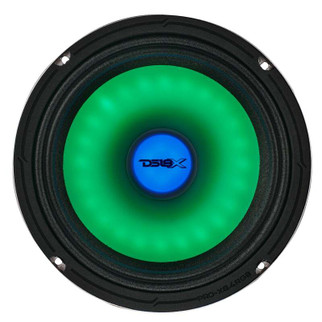DS18 8in 275 Watts RMS 4 ohm Mid Range Loudspeaker w/ Translucent Dust Cap and Cone w/RGB LED Lights