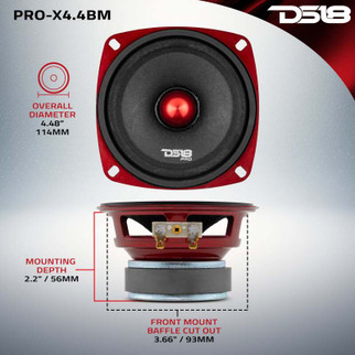 DS18 4in 100 Watts RMS 4 ohm Mid-Range Loudspeaker Bullet Loudspeaker