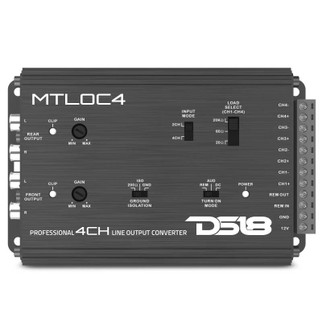DS18 4-Chnl Speaker Emulator Remote Out Level Matching Controls LED Clip Indicator Hi/Low Converters