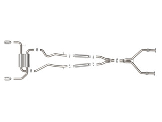 aFe Takeda Cat-Back Exhaust System Infiniti Q50 14-15 V6-3.7L- Polished Tip