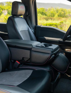 PRP 2015+ Ford F150 / 2017+ Super Duty Center Jump Seat Cover w/ Std. Console - Red