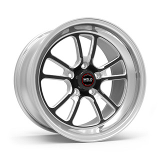 Weld S70 RT-S 17x10.5in / 5x114.3 BP / 8in. BS - Black Center - Polished Shell Wheel