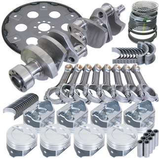 Eagle Chevy 350 1Pc 3.750in Crank 5.700in I-Beam Rod 4.000in Pistons Eagle 168 Tooth FP Bal Assembly
