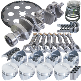 Eagle Chevy 350 1Pc 3.750in Crank 5.700in I-Beam Rods 4.000in Pistons 168 Tooth FP Balanced Assembly