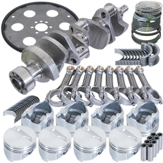 Eagle Chevy 350 1Pc 3.750in Crank 5.700in I-Beam Rods 4.060in Pistons 153 Tooth FP Balanced Assembly