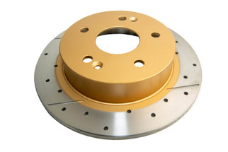 DBA 97-03 Honda Accord 3.0L Rear Drilled & Slotted Rotor (w/Gold Hat)